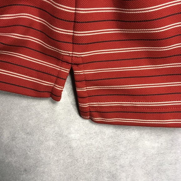 Under Armour Mens Golf Polo Shirt size XL Red Striped Short Sleeve Collared - Picture 15 of 15
